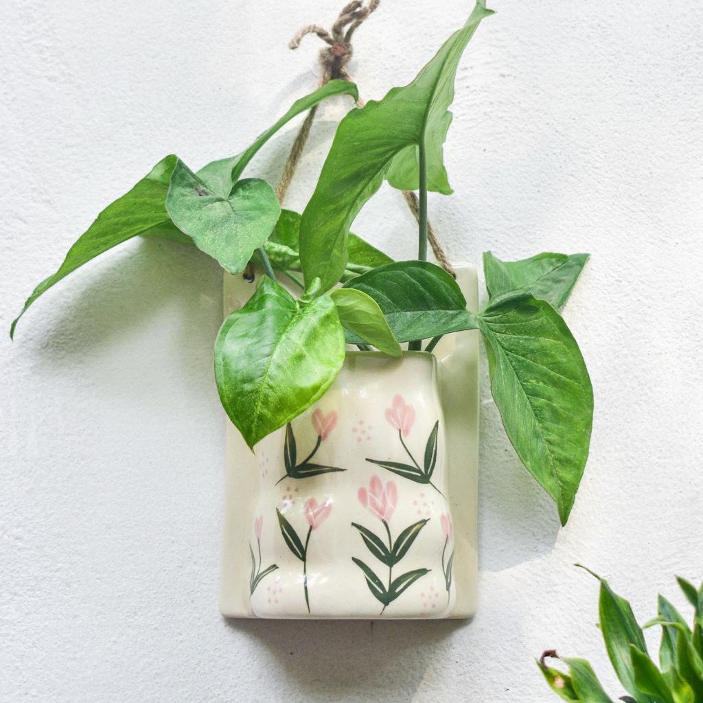 Planter | Ceramic  Hand-painted Tulip Print