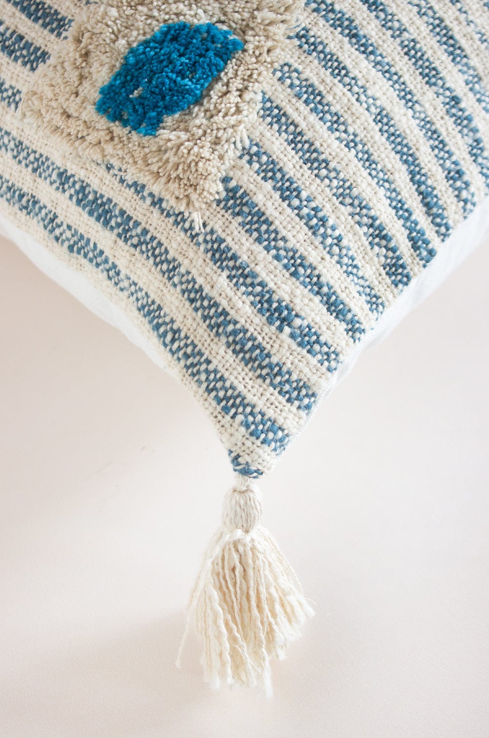 Cushion Cover | Cotton Tufted Diamond, Tassels | Multi, 18x18 inches