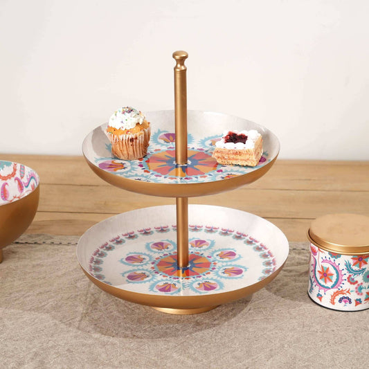 Elegant 2-Tier Cake Stand for Weddings & Parties