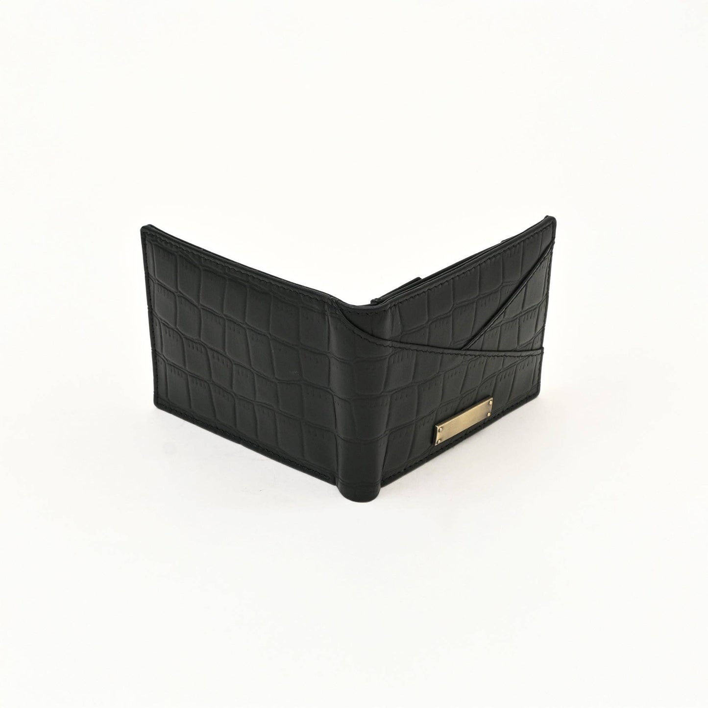 Premium Black Croc Look Napa Leather Wallet – Slim Design