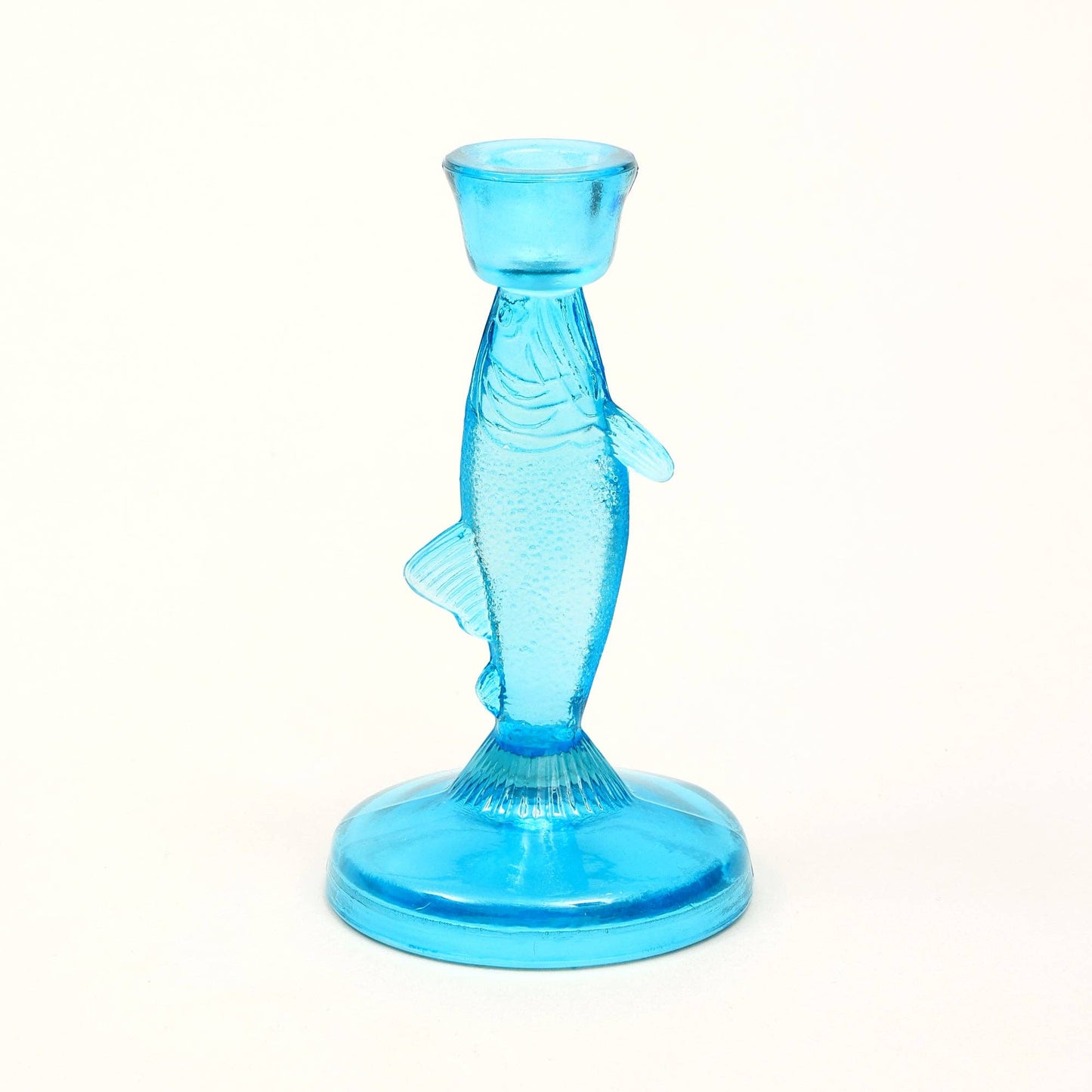 Fish Candle Holder in Light Blue – Nautical Coastal Home Decor