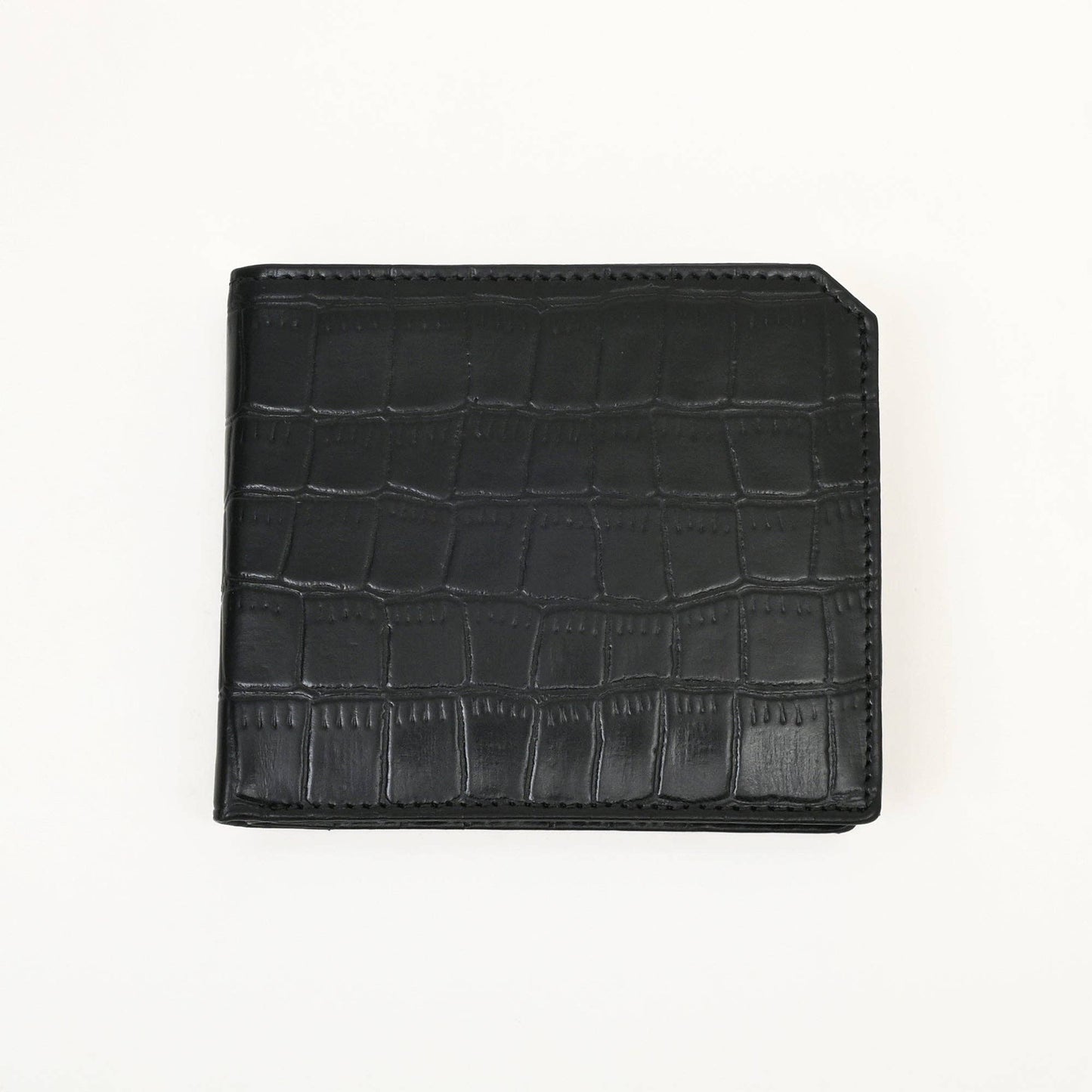 Slim Black Croc Leather Wallet – Elegant & Functional
