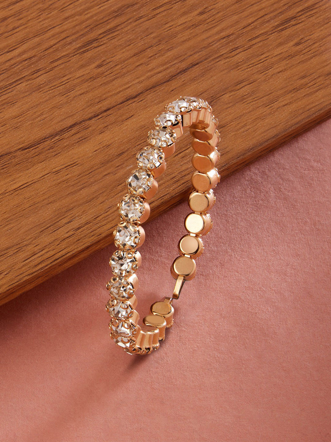Gold-Plated Kada Bracelet – Women's Jewellery – Slip-On Design – 18.94cm Length