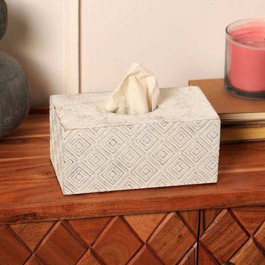 Ronald Tissue Box – White Finish