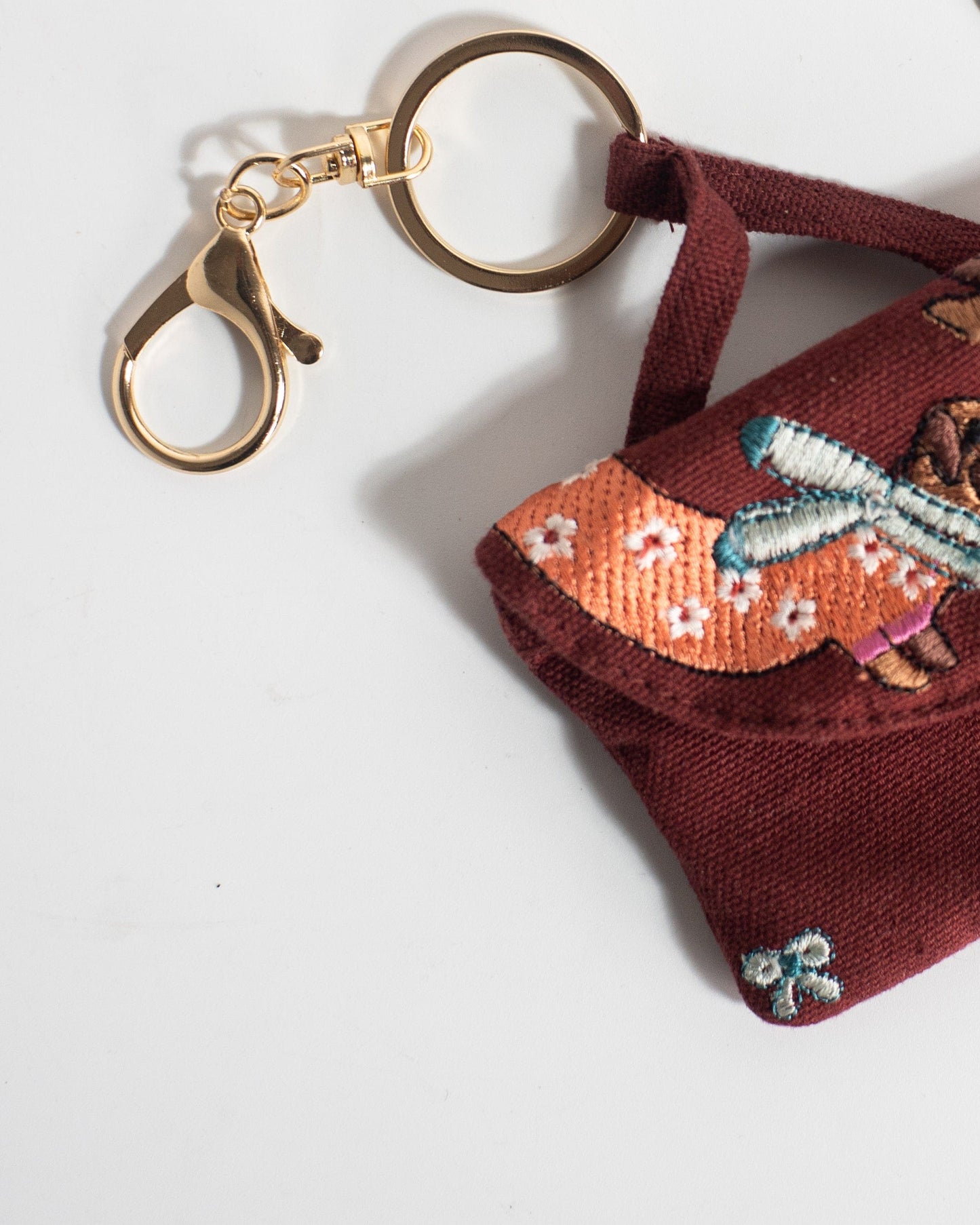 Keychain | Embroidered Canvas Doggos | 8x1x12.5cm