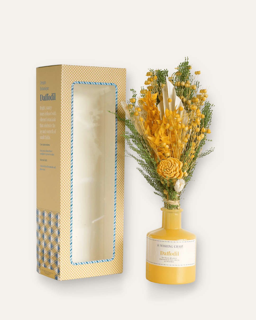 Dream Botanique Glass Vase with Botanical flowers - Daffodil