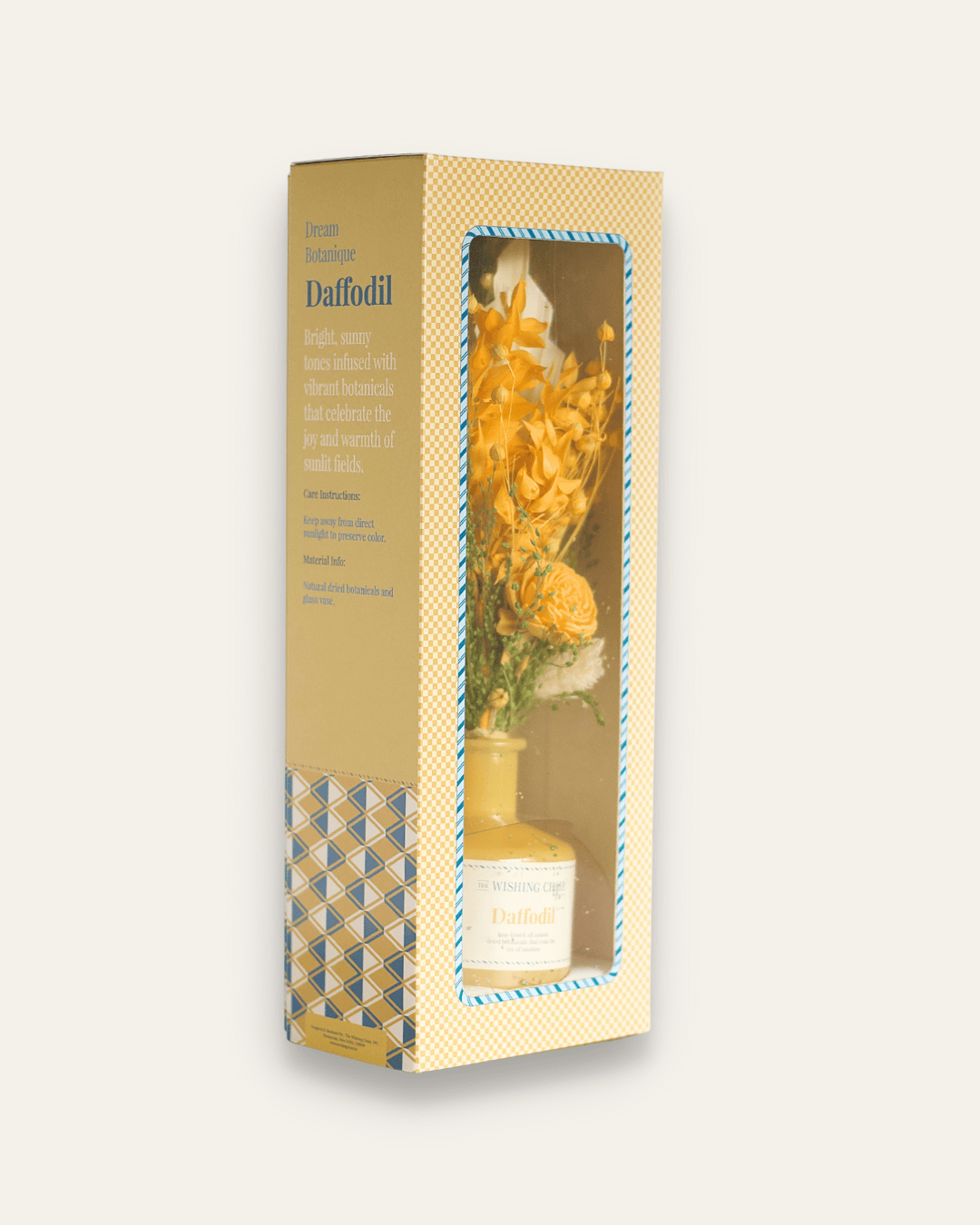 Dream Botanique Glass Vase with Botanical flowers - Daffodil