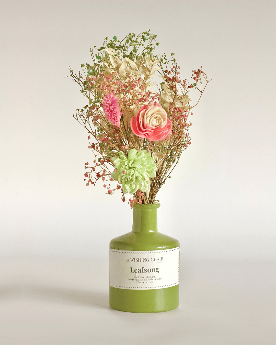 Dream Botanique Glass Vase with Botanical flowers- Leafsong