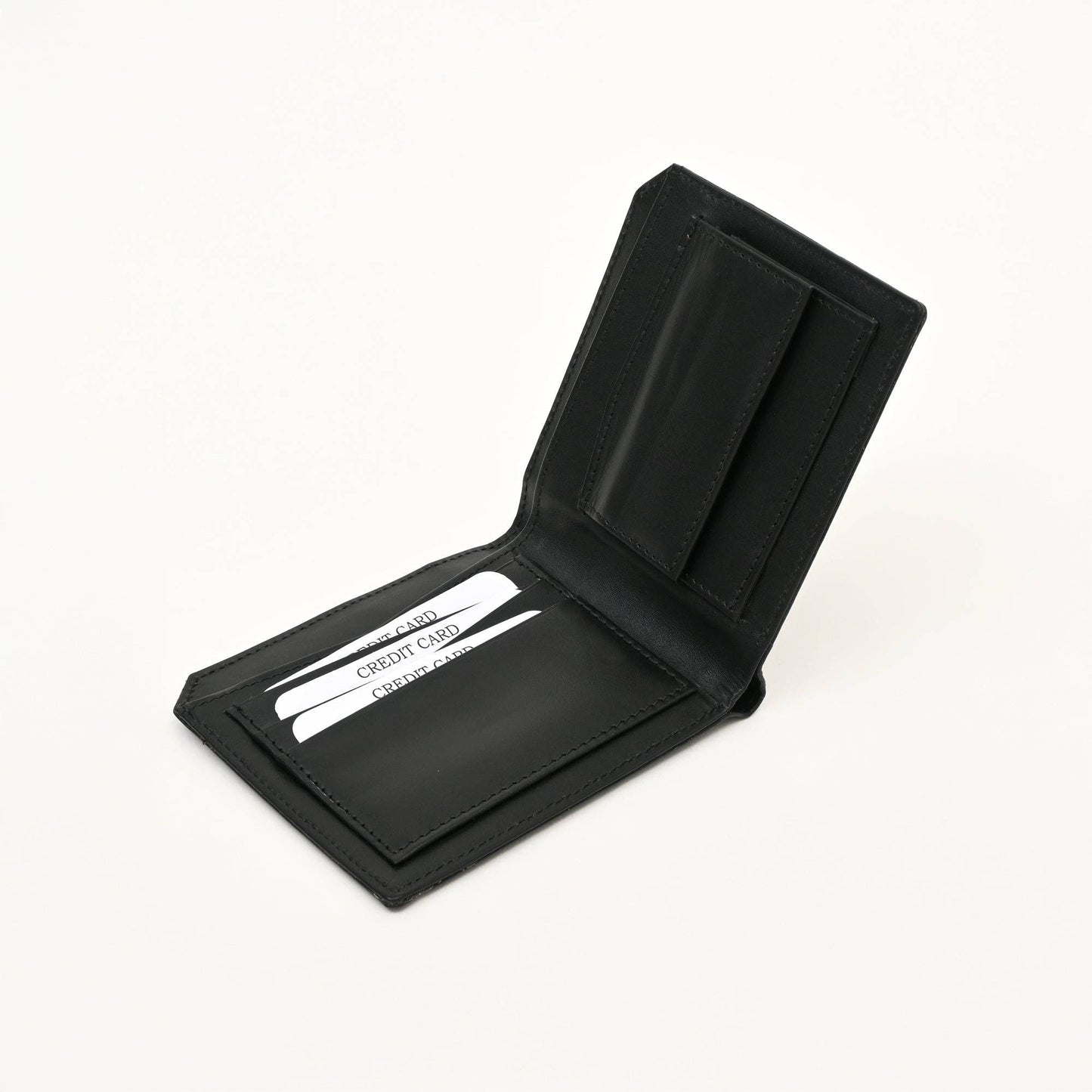 Slim Black Napa Leather Men's Wallet – Croc Pattern