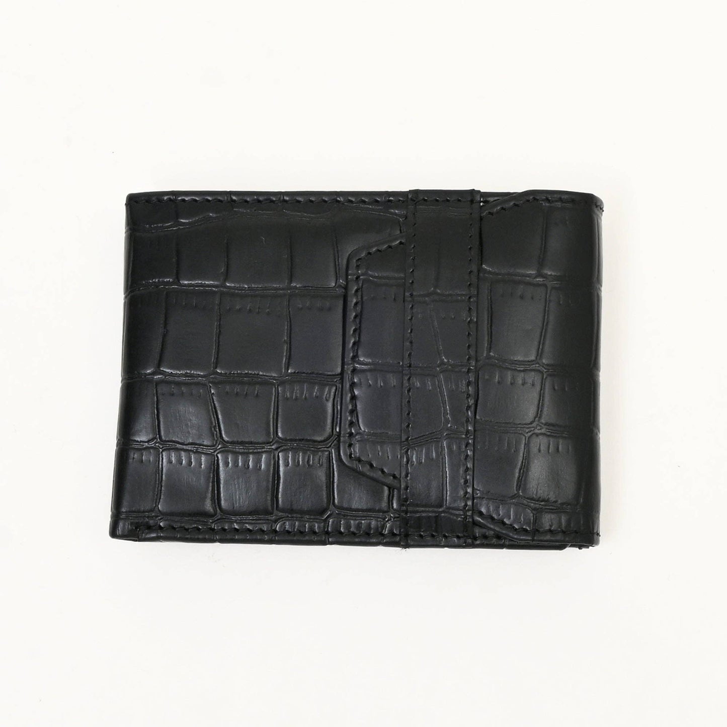 Luxury Wallet Black Croc-Texture Slim Wallet for Men