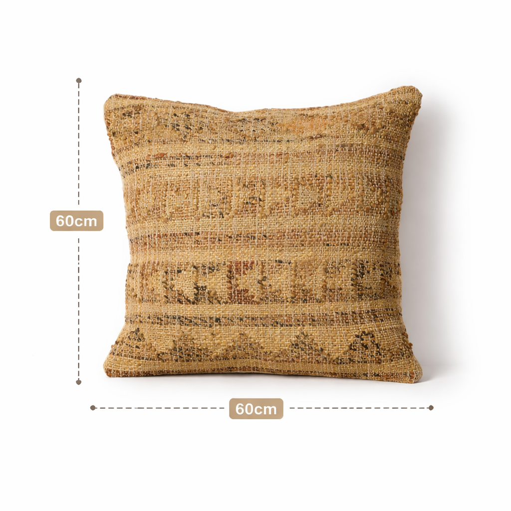 Natural Jute Woven Cushion with Filler 60 × 60 cm