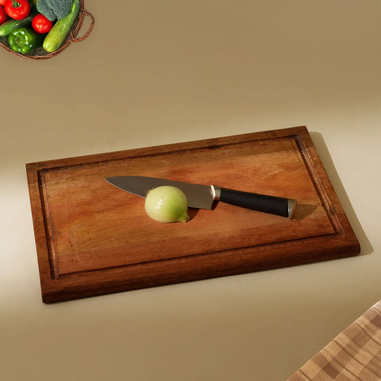 Rustic Mango Wood Cutting Board for Chopping & Serving
