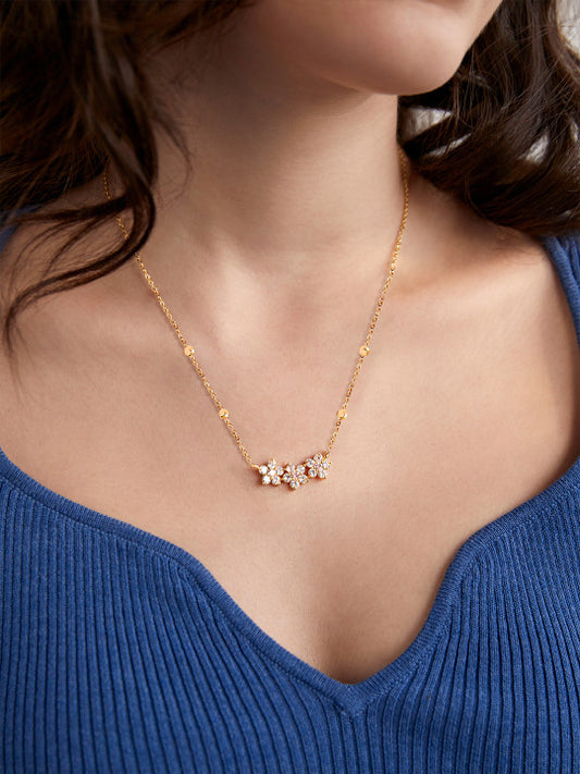 Crystal Embellished Necklace – Fashion Jewellery – Plated Brass Construction – Individual Retail Unit