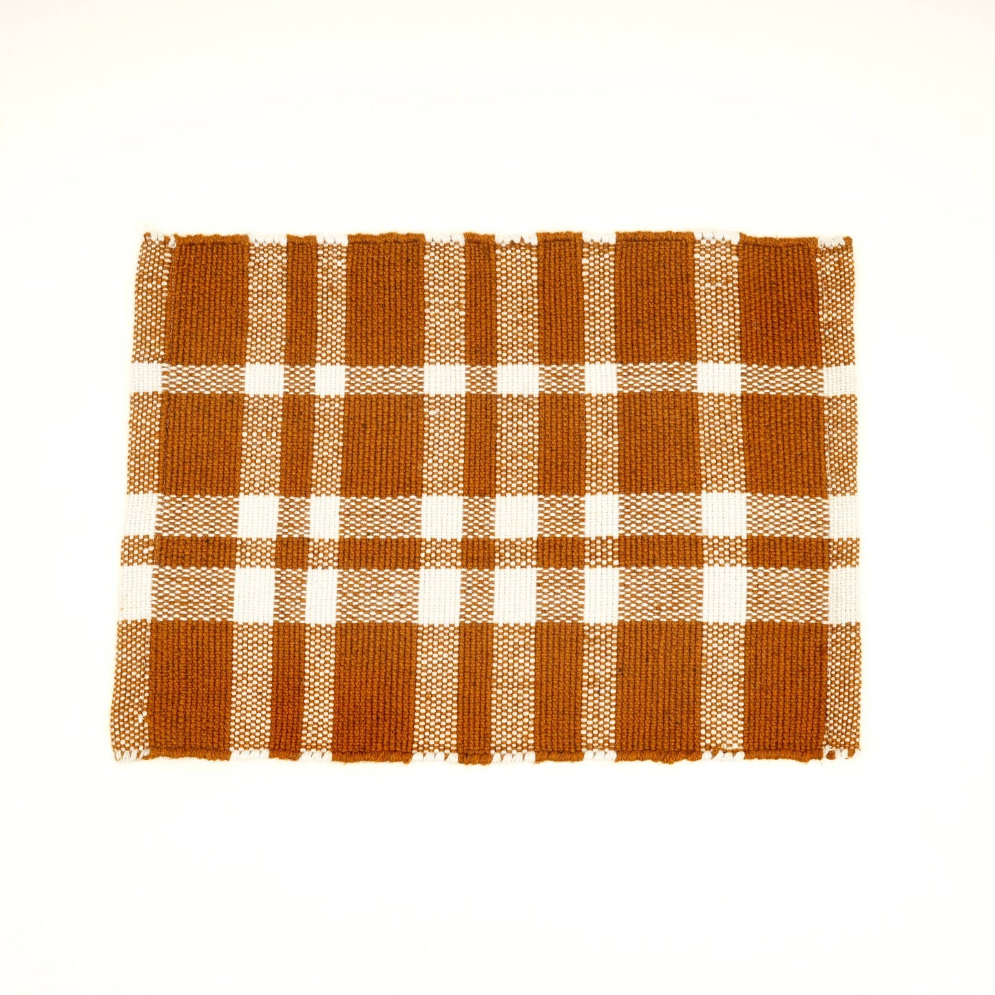 Gold Checker Stripe Placemat – Durable Polyester Table Mat for Elegant Dining