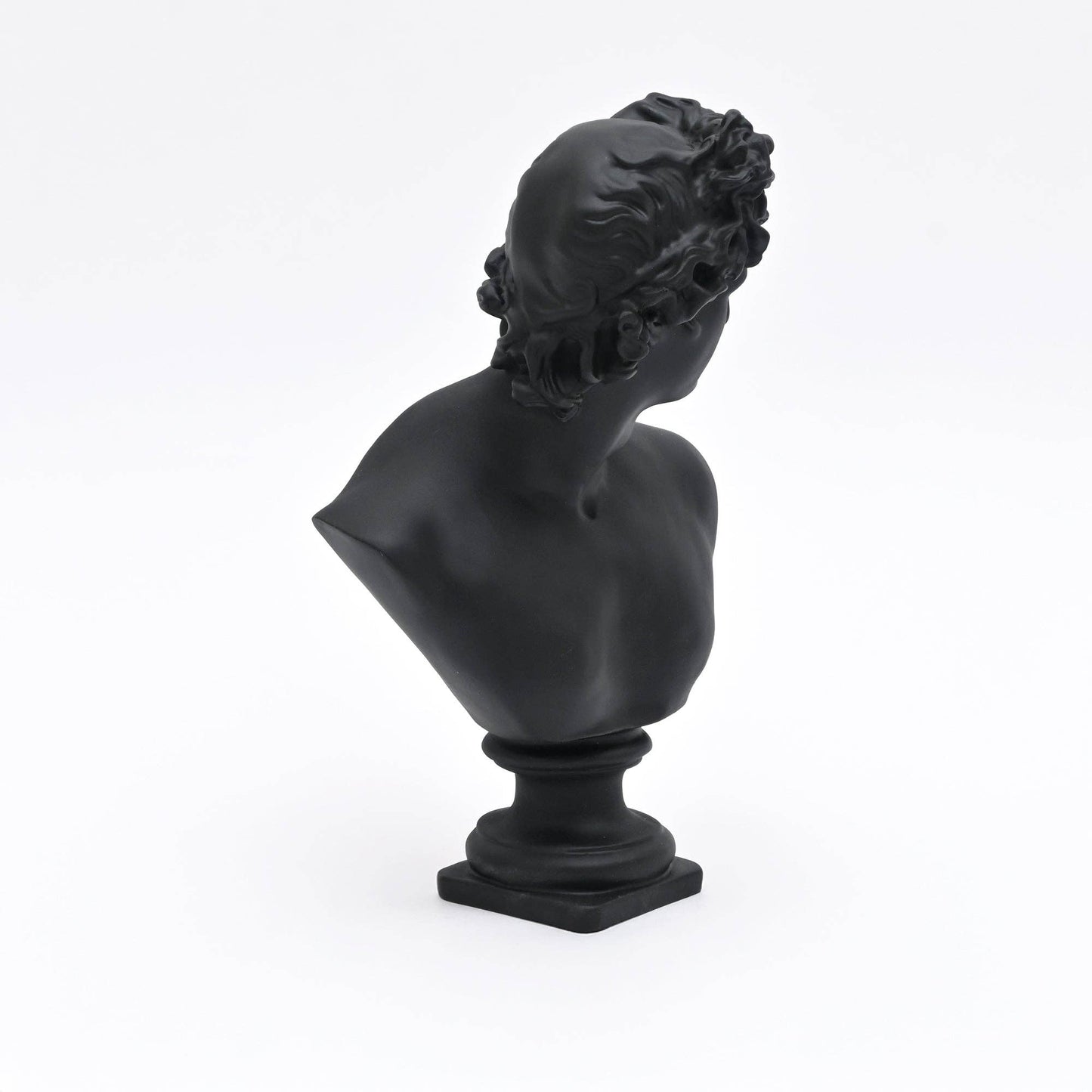 Black Neo-Classical Bust Sculpture in Matte Resin