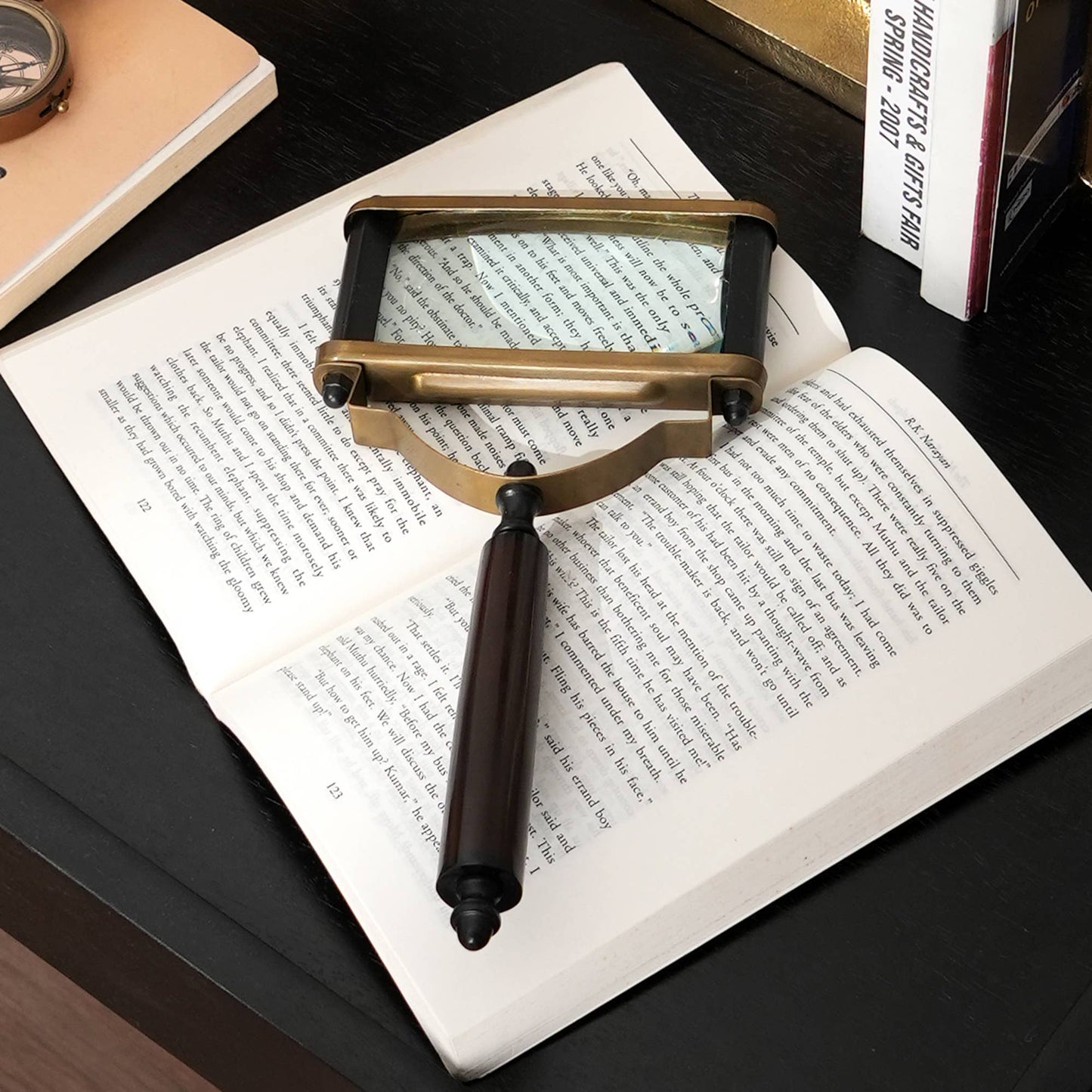 Rectangular Magnifying Glass with Metal Frame | Black| 25 cm