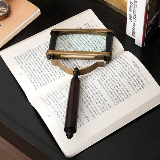 Rectangular Magnifying Glass with Metal Frame | Black| 25 cm