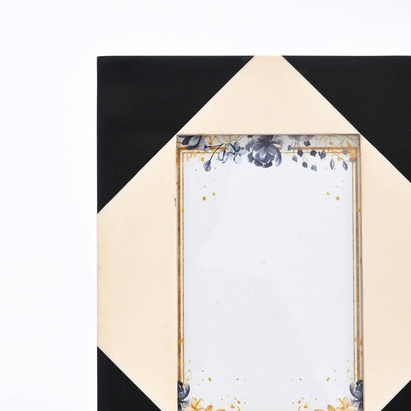 Geometric Resin Photo Frame - Modern Black & White Décor