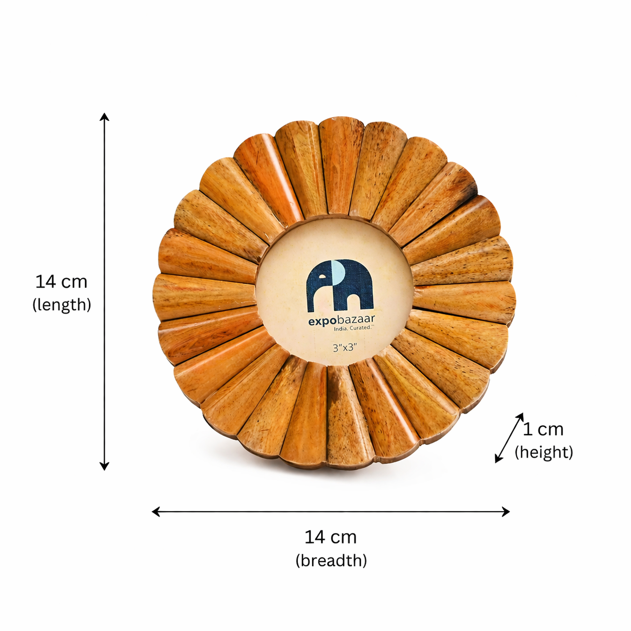 Round Sunflower Resin Photo Frame-Brown