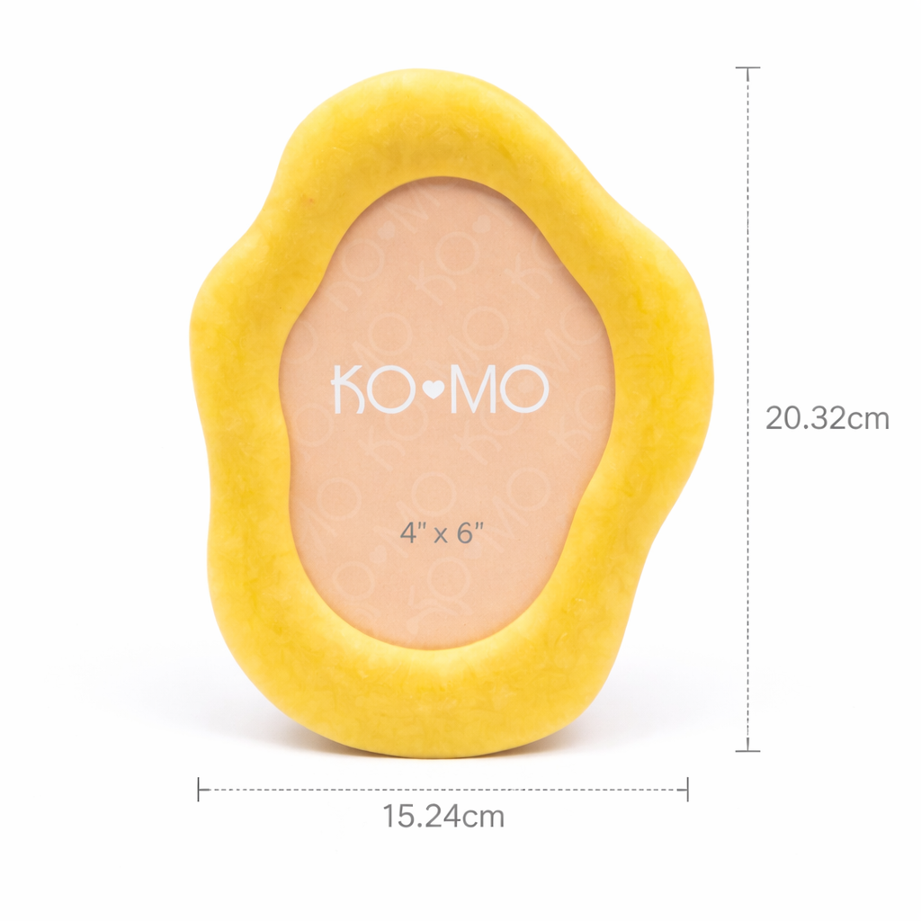 Yellow Organic Shape Photo Frame 5x7 Inch Resin Décor