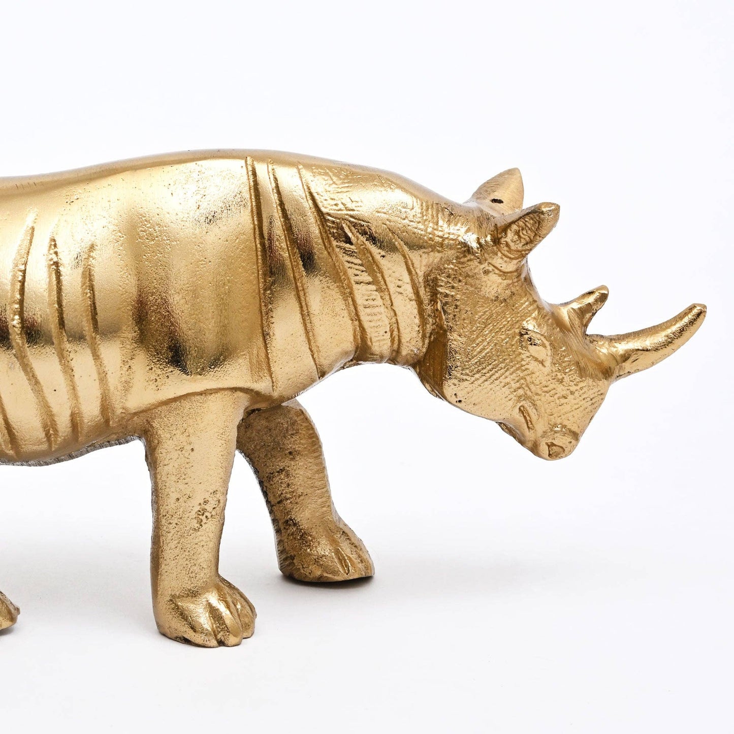 Decorative Gold Rhinoceros Statue – Modern Décor