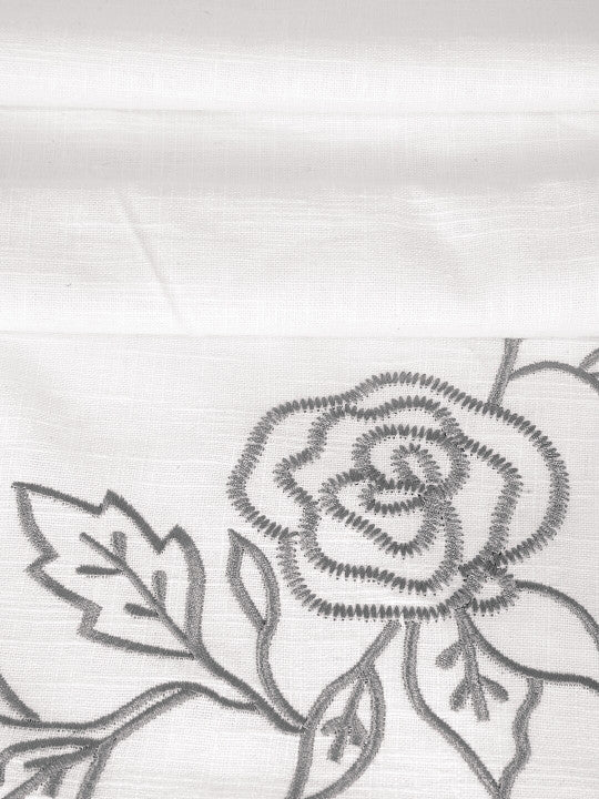 Embroidered Pattern Table Runner – Two-Tone Design – Pure Cotton