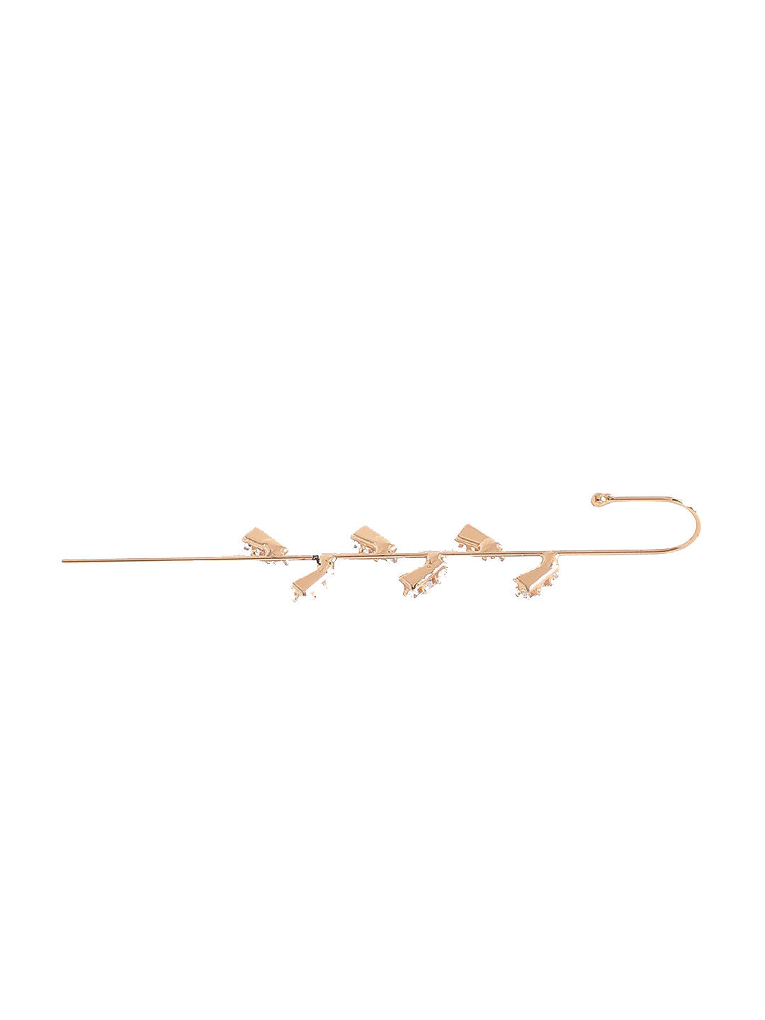 Contemporary Ear Cuff Earrings – Gold-Plated Jewellery – Artificial Stone Detail – 4cm x 1cm