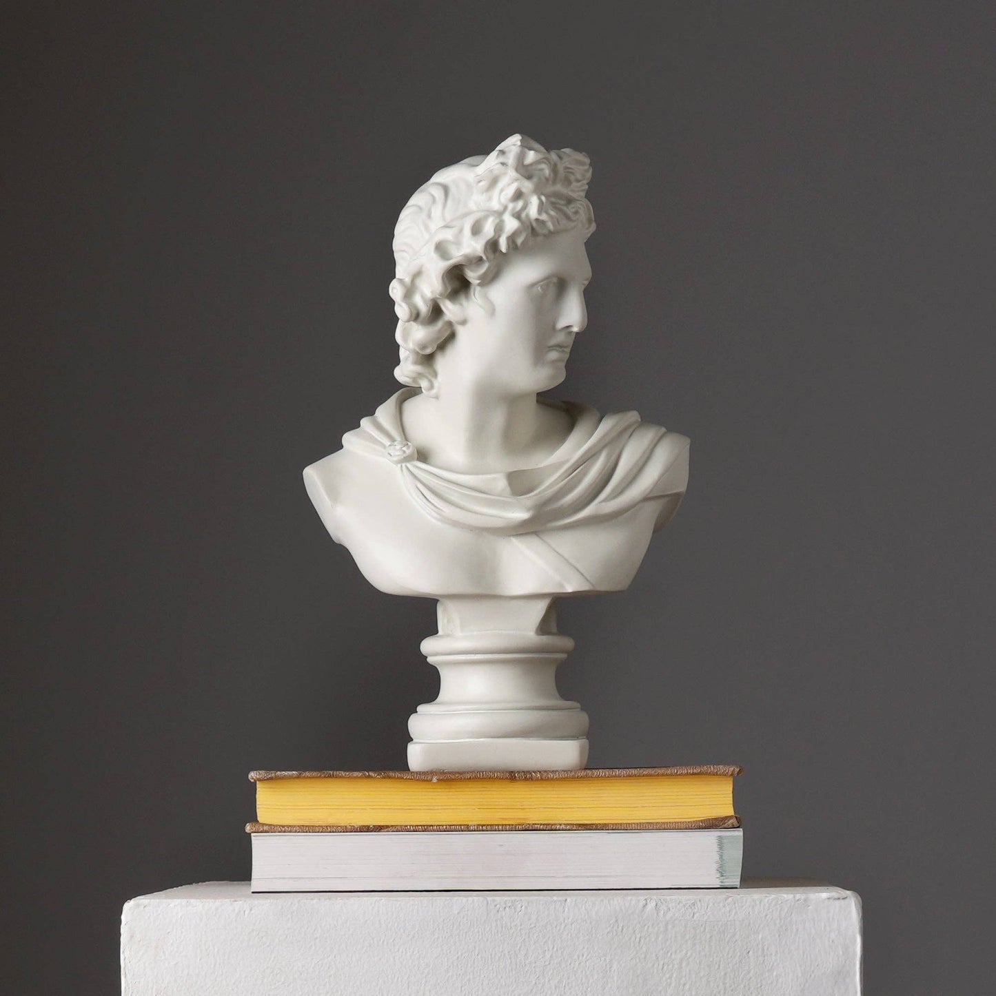 Ivory Greco-Roman Classical Bust Sculpture in Matte Resin