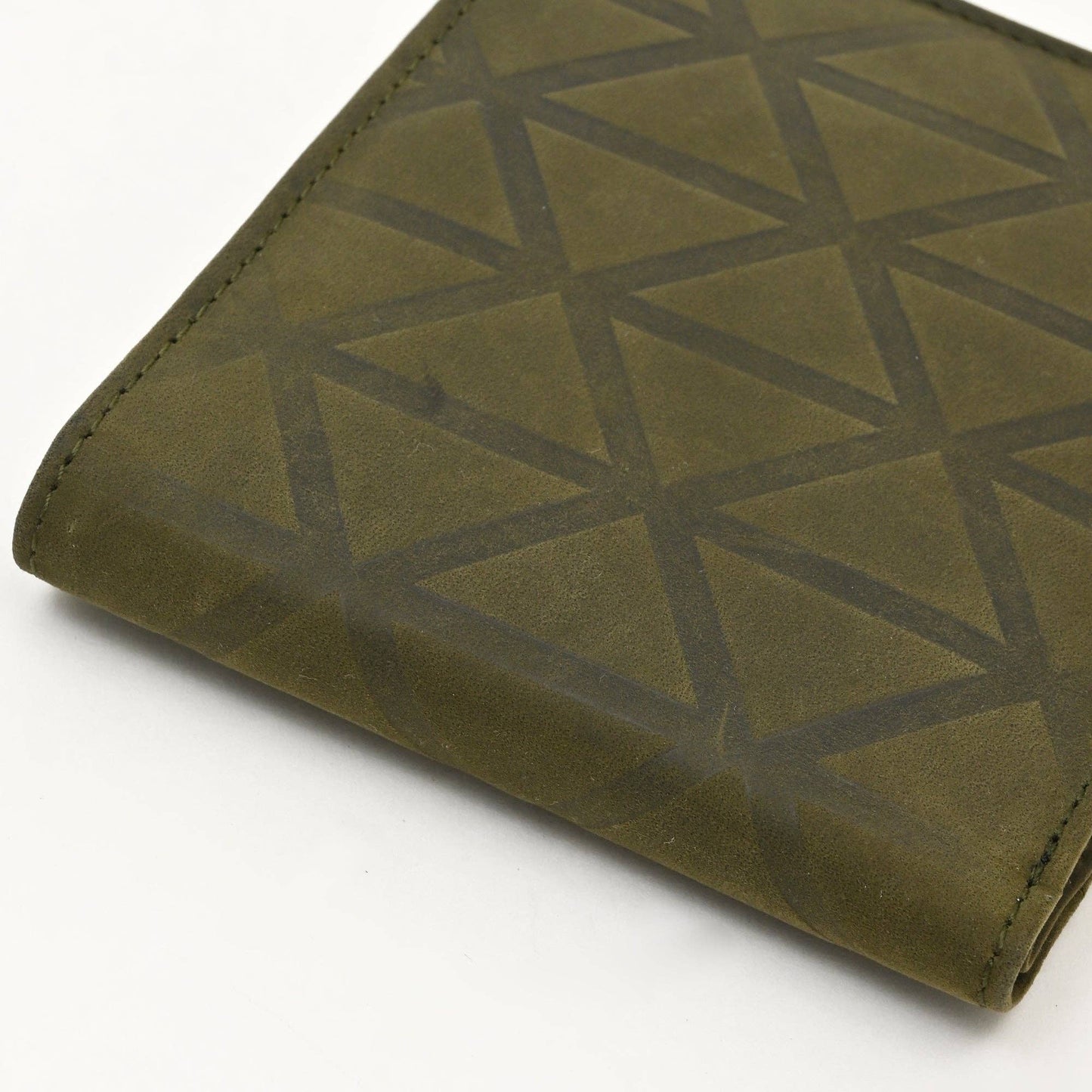 Luxury Green Slim Wallet – Waxy Leather, Croc Texture