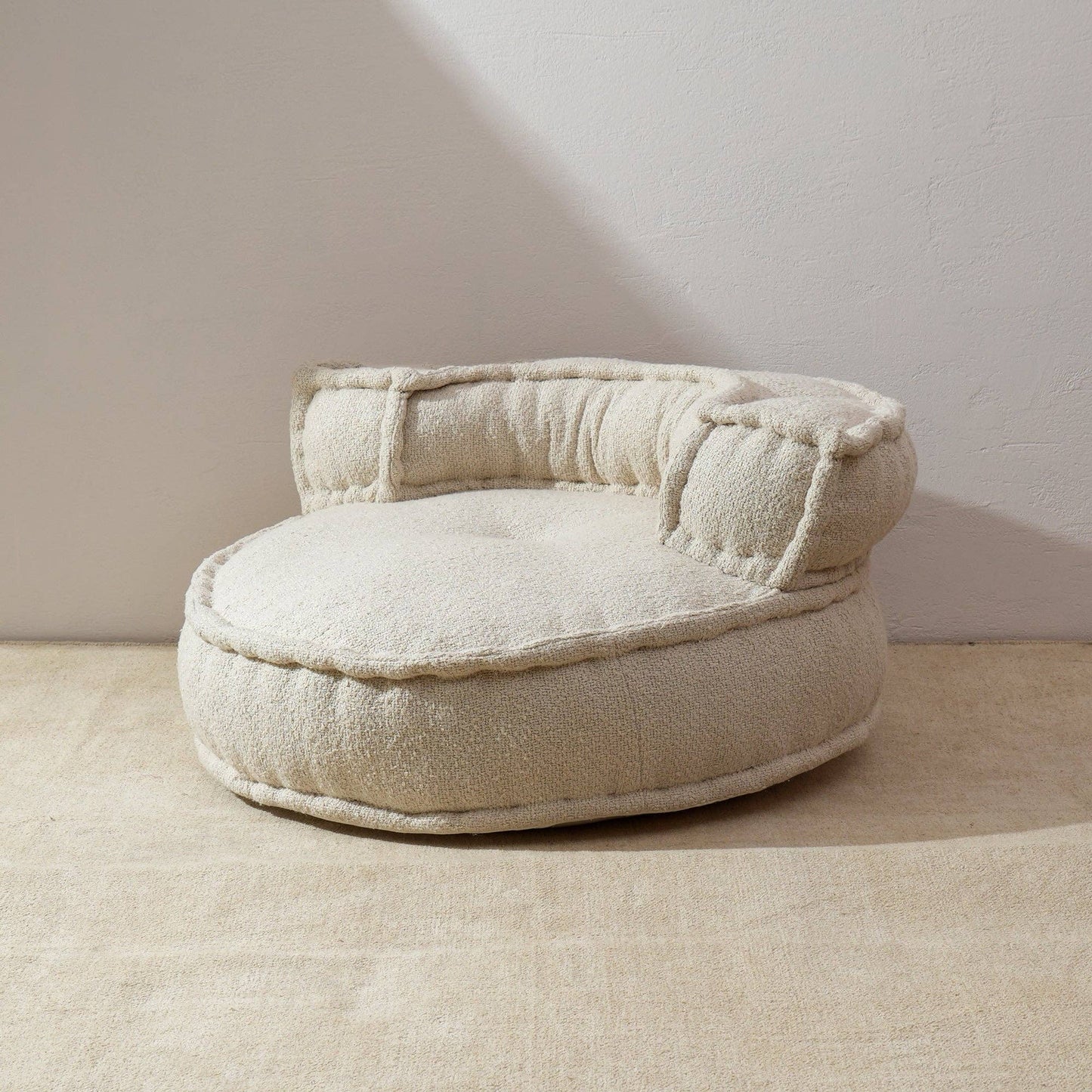 White Floor Sofa Chair with Backrest - 80 cm