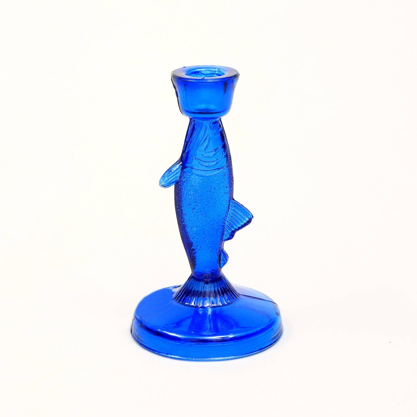 Fish Candle Holder in Royal Blue – Ocean Coastal Decor Accent