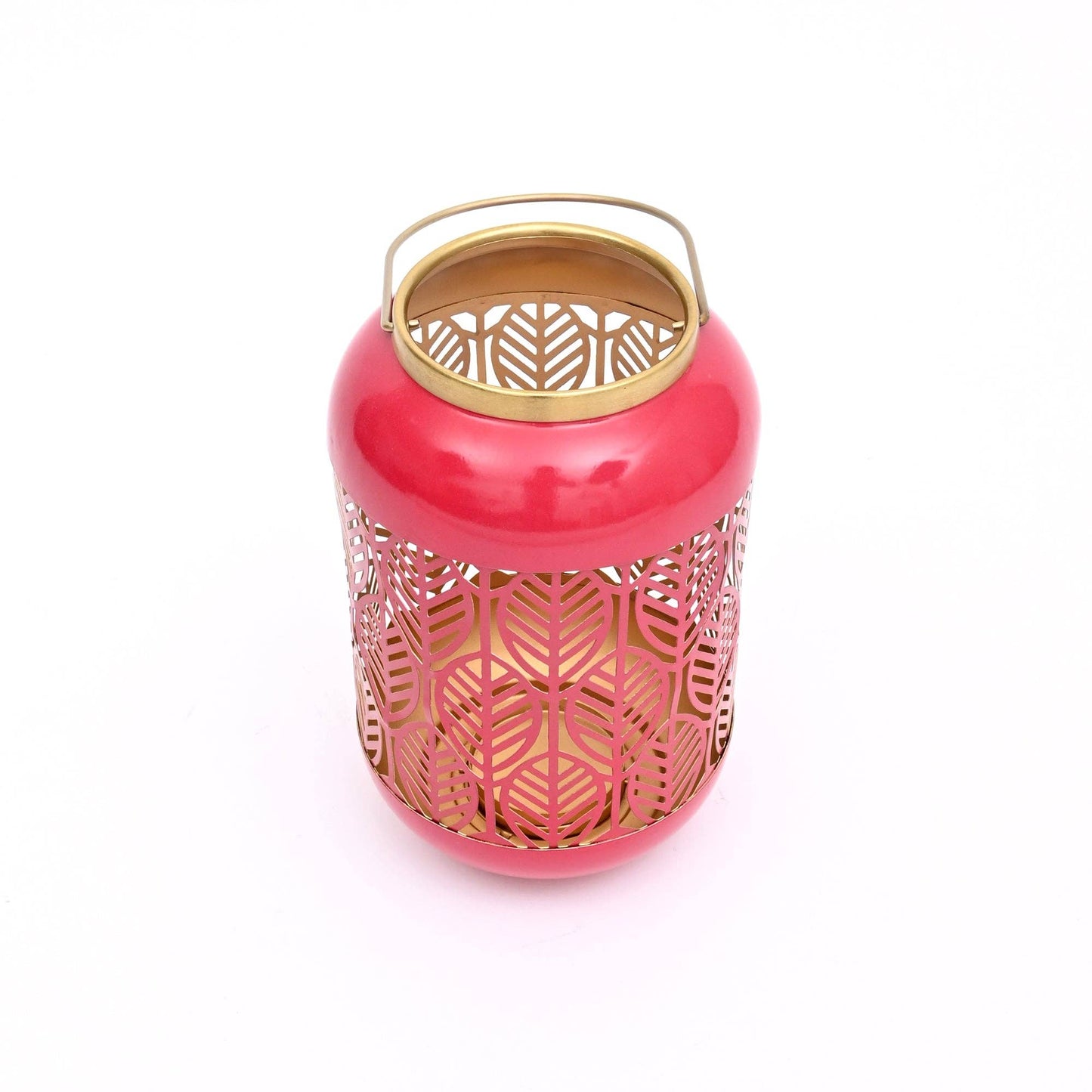 Round Metal Lantern with Scroll Cut-Outs – Decorative Candle Holder