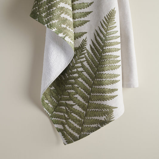 Fern Print | Cotton Bamboo | Hammam Terry | XL Bath Towel