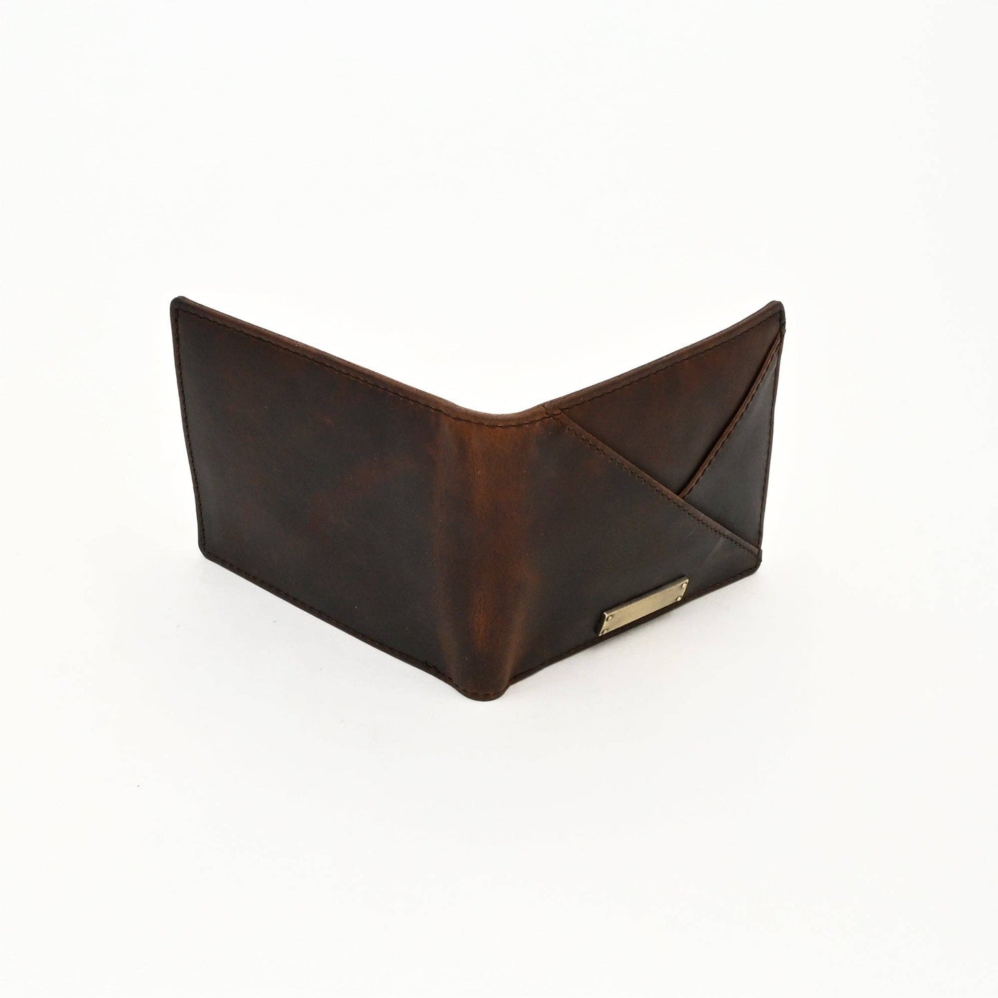 Full-Grain Waxy Brown Wallet Men’s with Coin Pocket