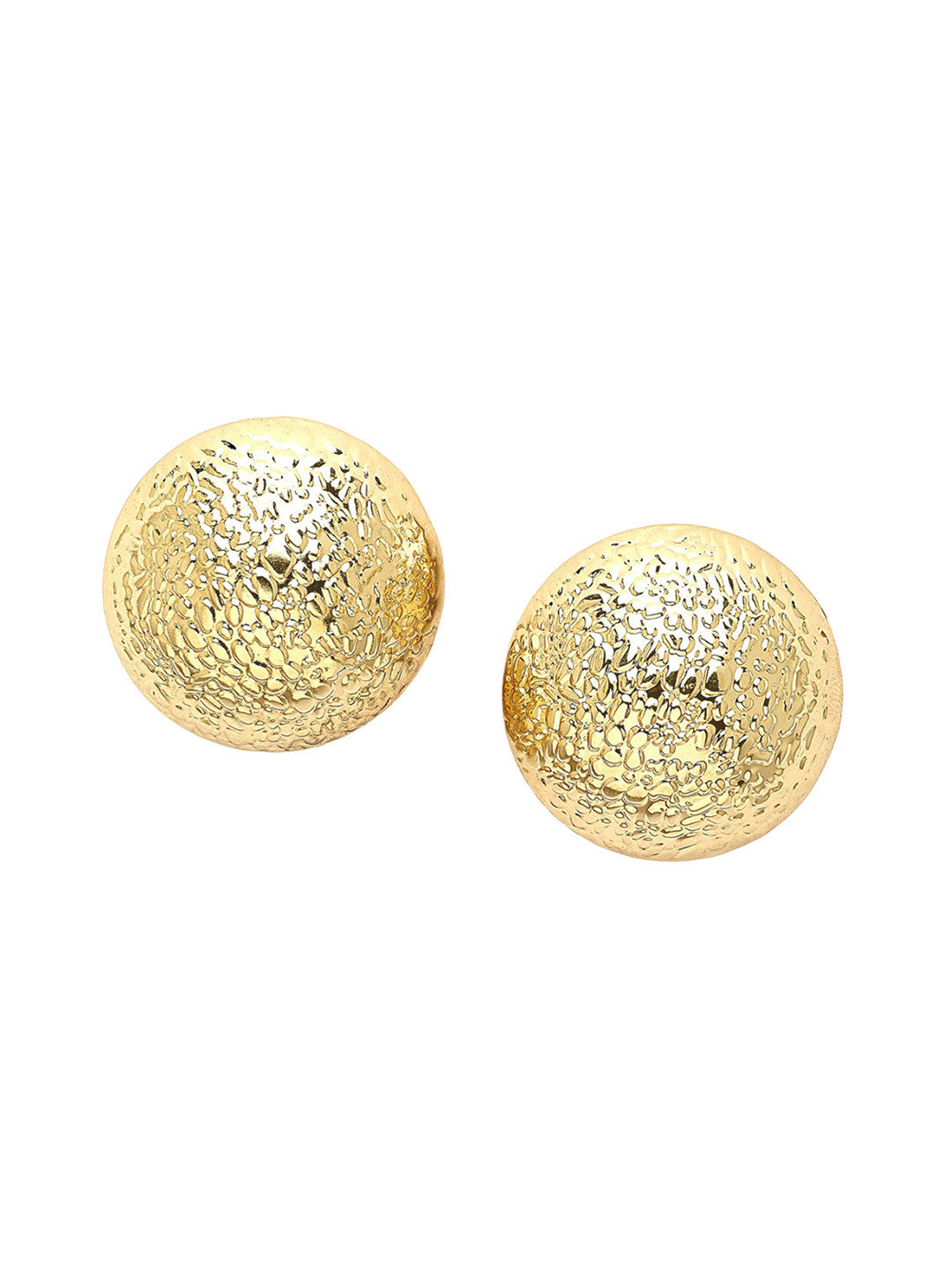 Gold Plated Contemporary Studs – Secure Post Back Earrings – 3cm Pair
