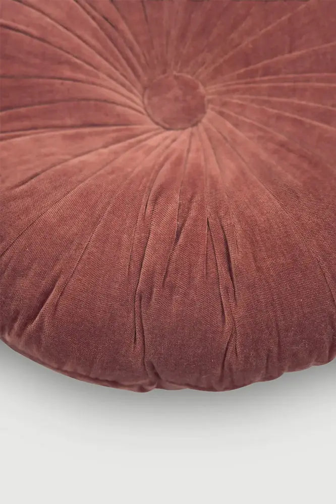 Cushion | Cuddle Rhubarb Velvet Round Cushion by Sanctuary Living