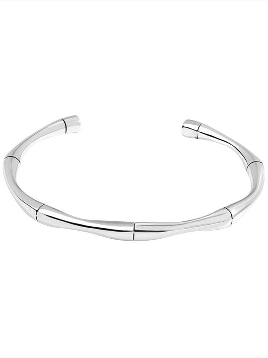 Silver Cuff Bracelet - Polished Stainless Steel – Easy-Wear Slip-On