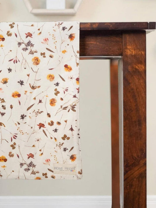 Table Runner – Cotton-Linen Blend – Digital Botanical Print – Dual-Layer Construction