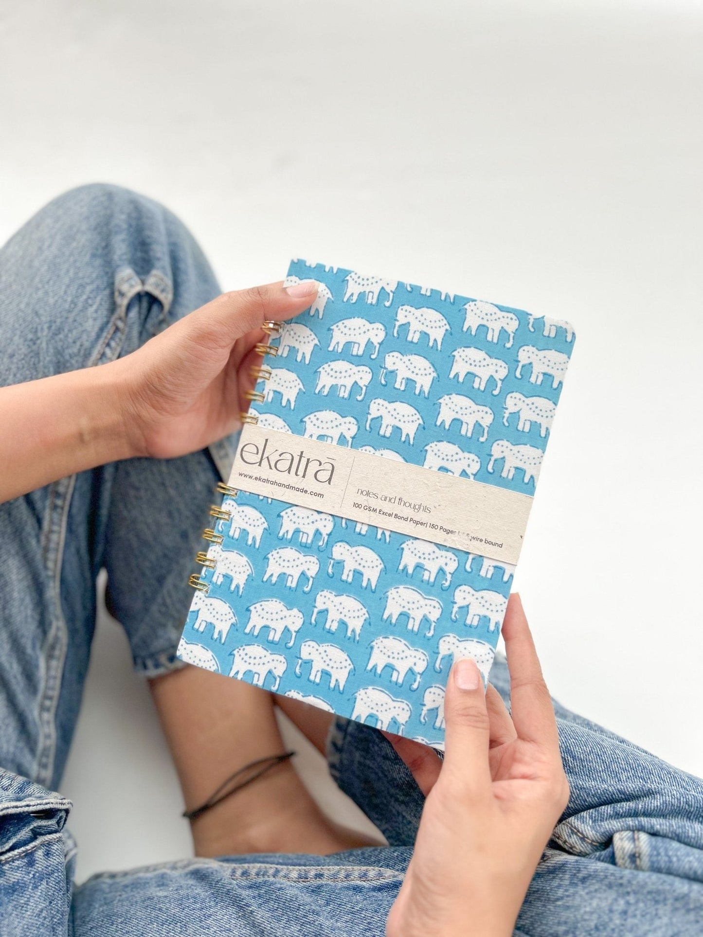 Handcrafted Sustainable A5 Wire Bound ruled 100 GSM paper Journal by Ekatra