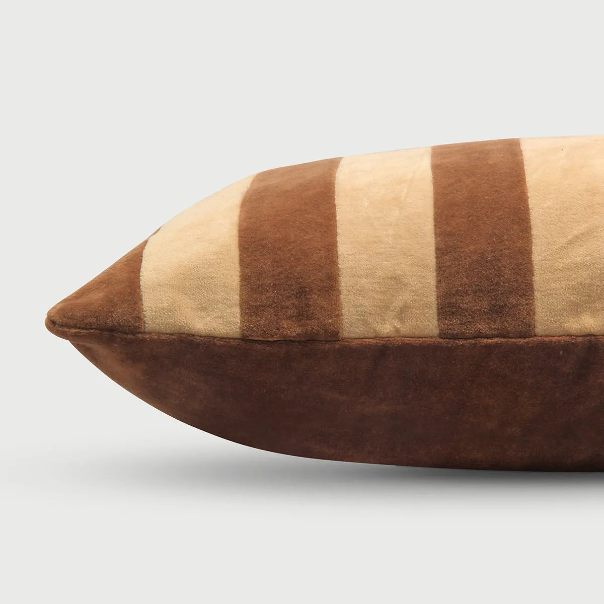 Holly Tan Brown Velvet Stripe Cushion Cover SanctuaryLiving