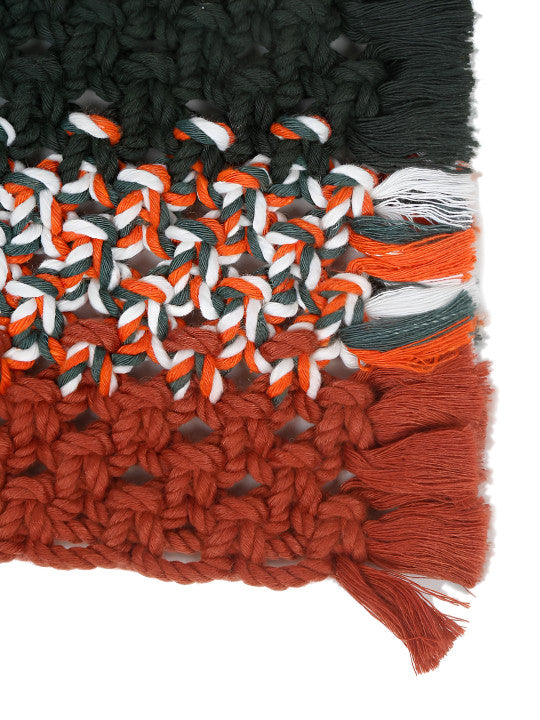 Black and Rust Braided Coasters – Textured Cotton – 2-Piece Set