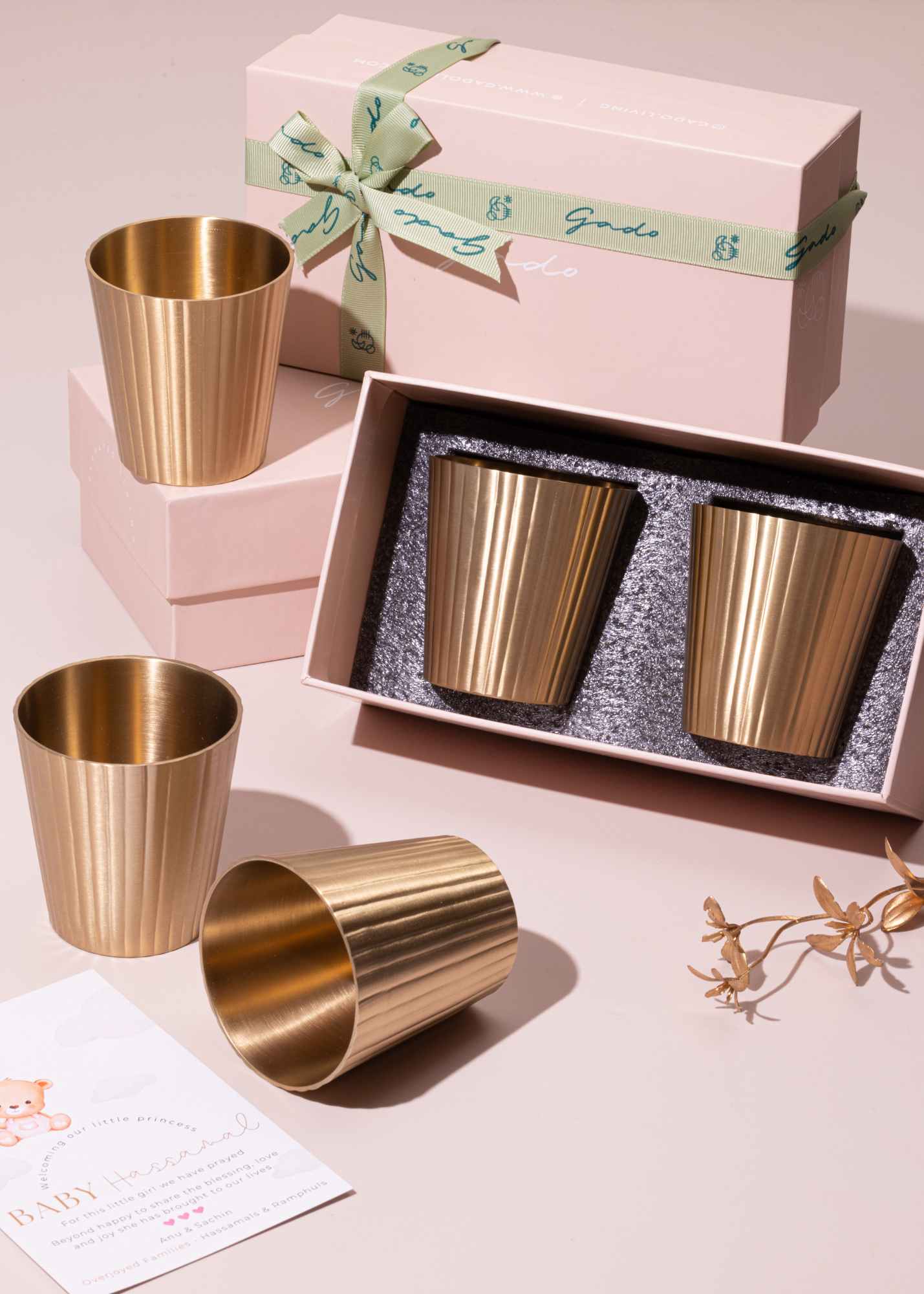 Avisa Brass Tumblers- Set of 2