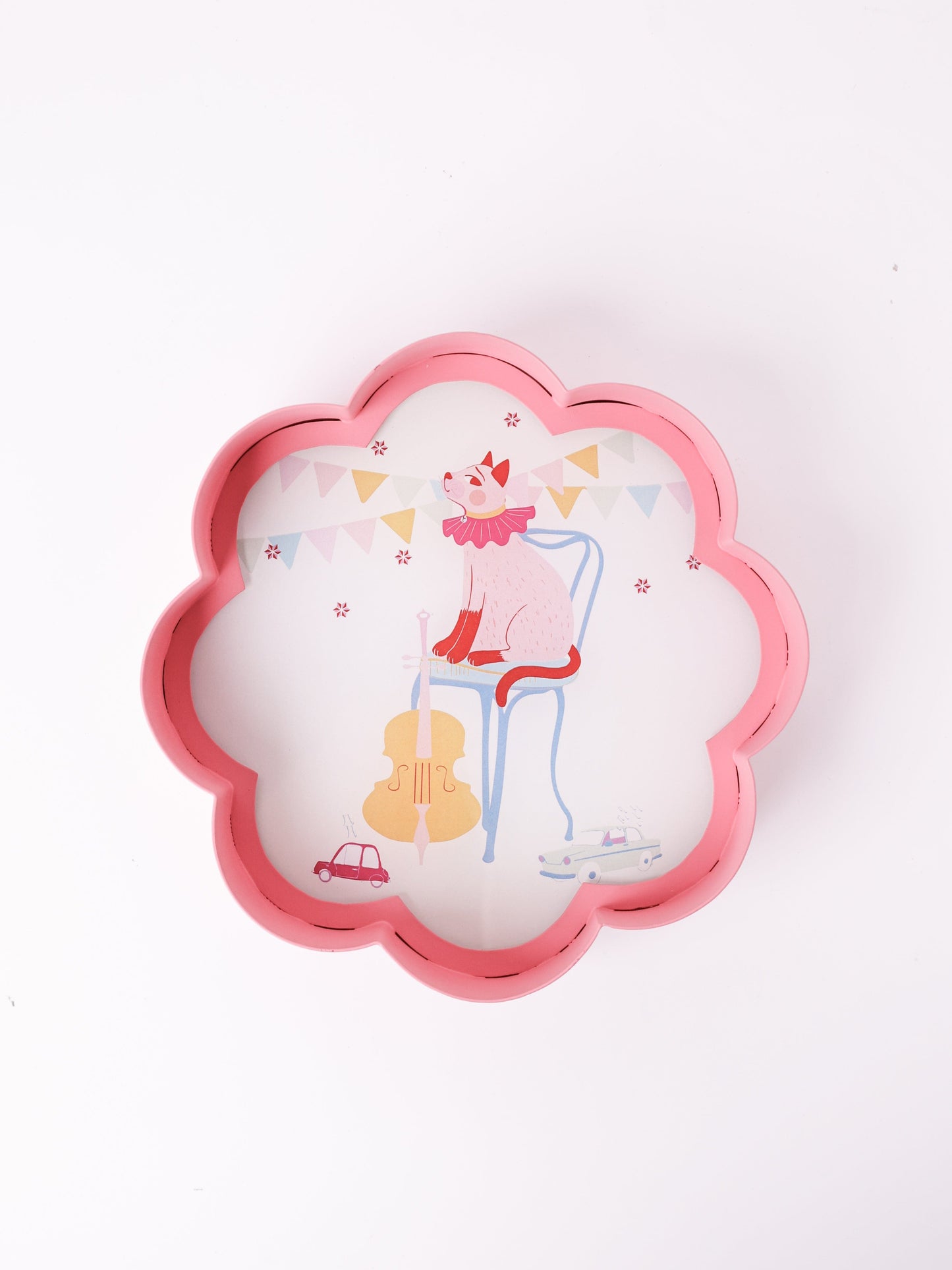 Wall Plate | Metal Acrylic Floral Bear | Dia-20.5 x H-5cm