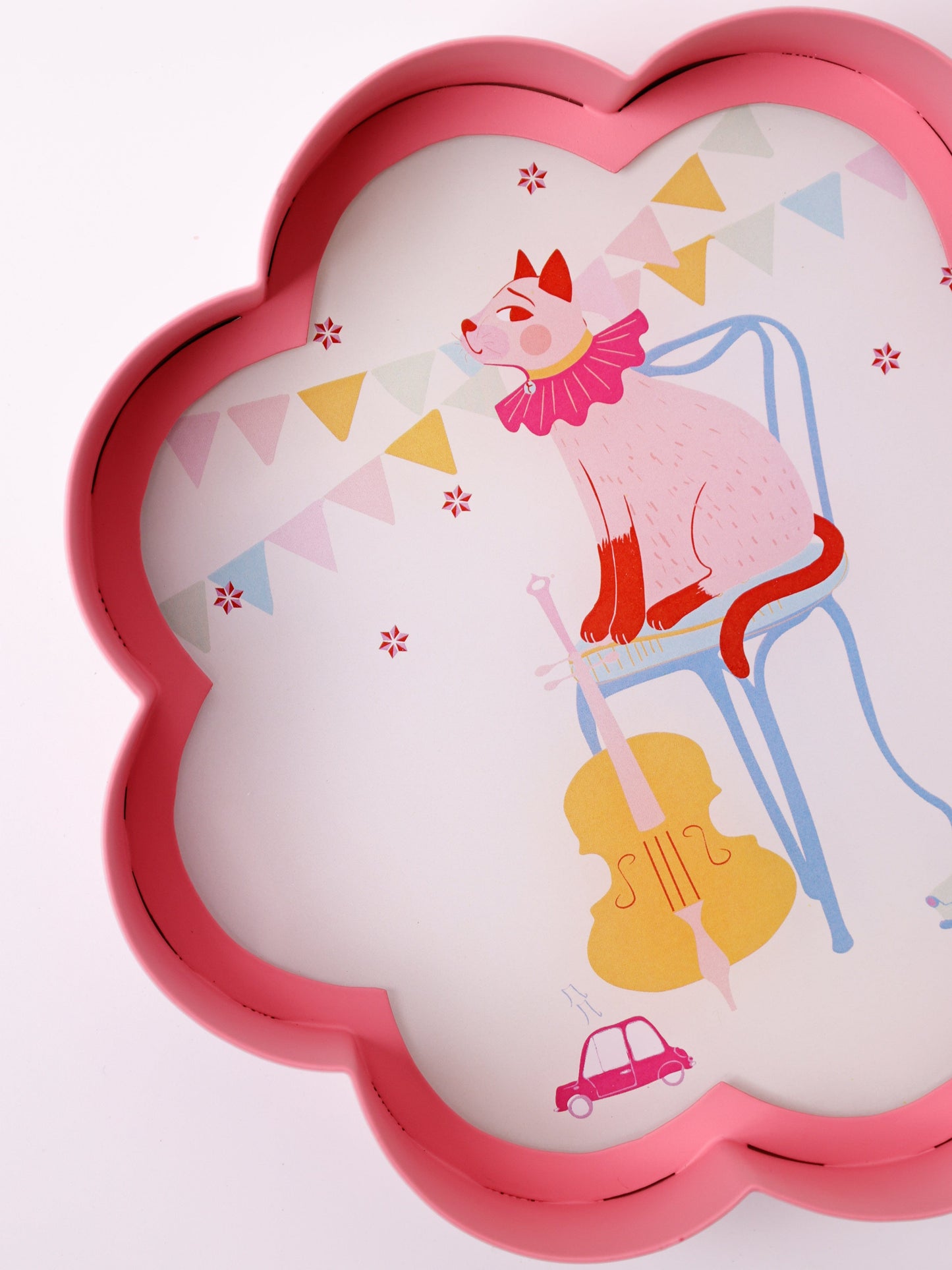Wall Plate | Metal Acrylic Floral Bear | Dia-20.5 x H-5cm