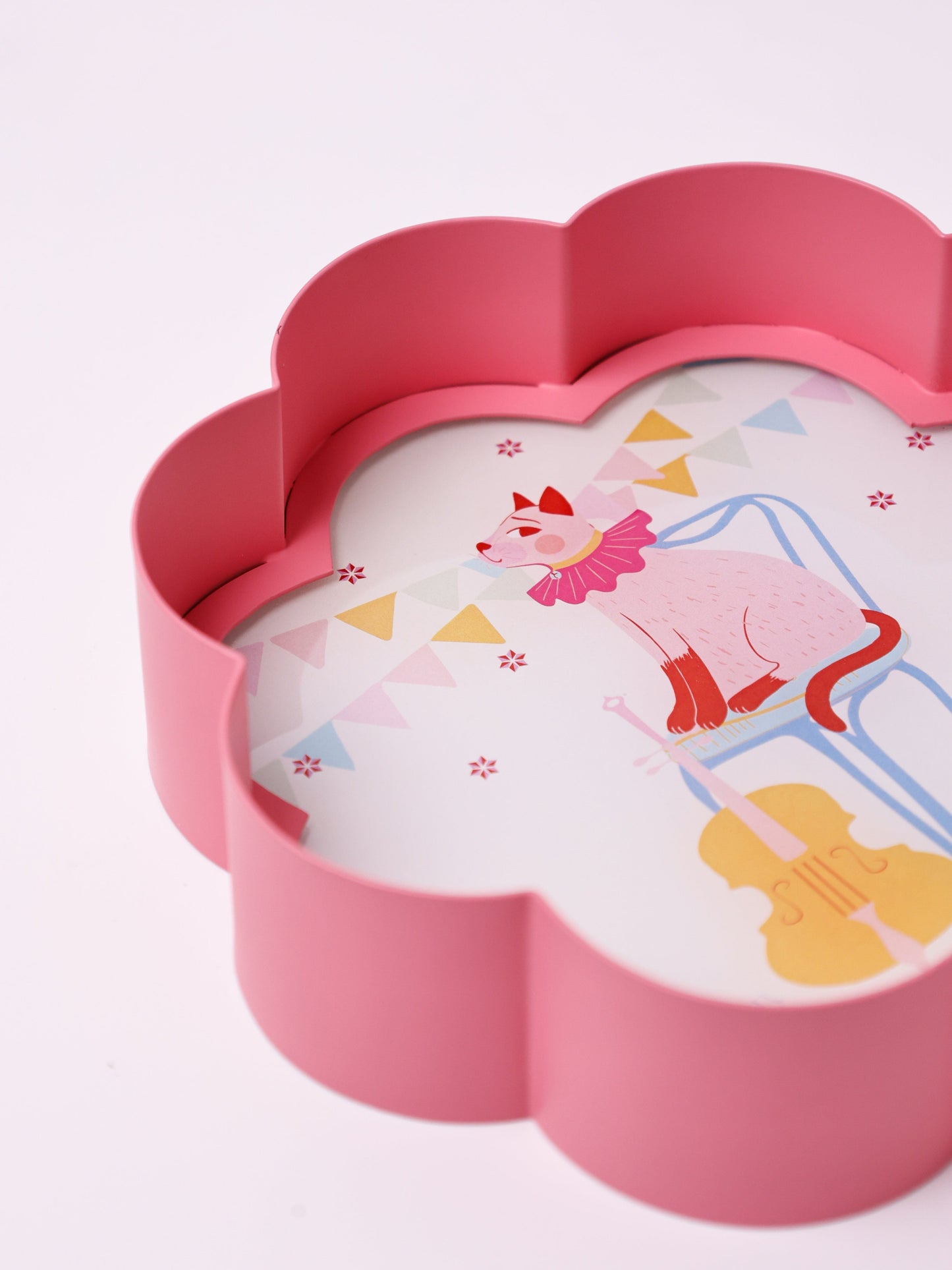 Wall Plate | Metal Acrylic Floral Bear | Dia-20.5 x H-5cm