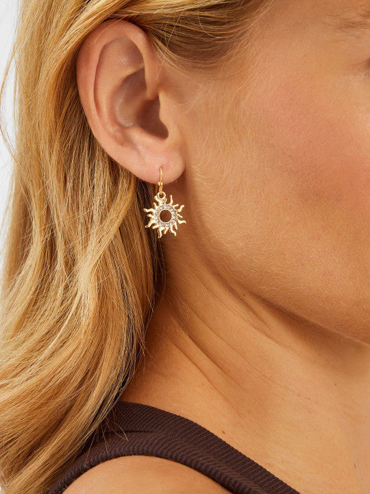 Gold-Tone Dangle Earrings – Fish Hook Closure – Fashion Jewellery Collection