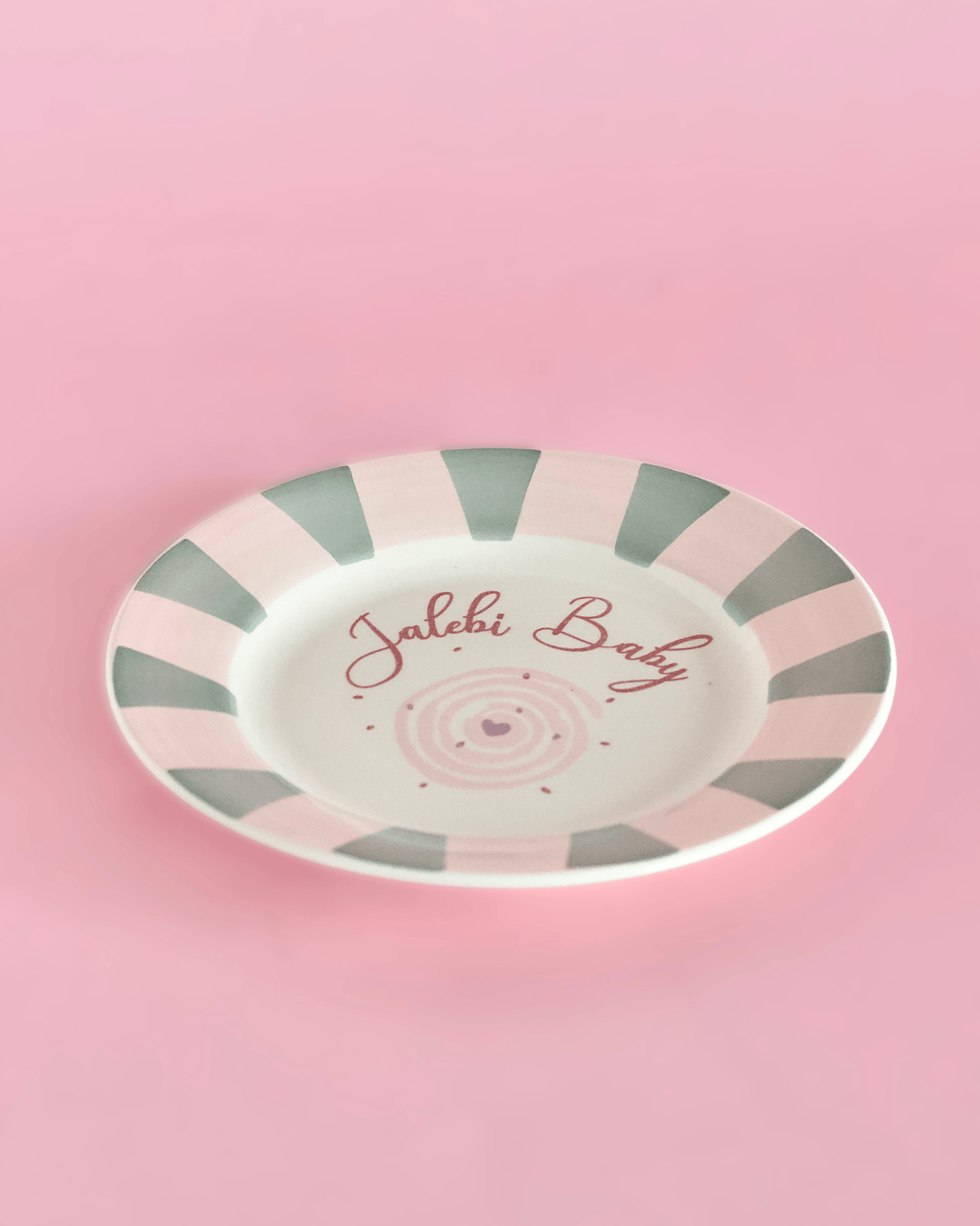 Serving Plate | Ceramic Hand-painted Jalebi Baby | Set of 4, Dia 16.5cm