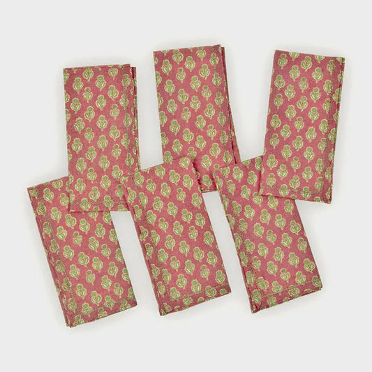Table Napkin | Viola Carmine Cotton Table Napkins-Set of 6 by Sanctuary Living