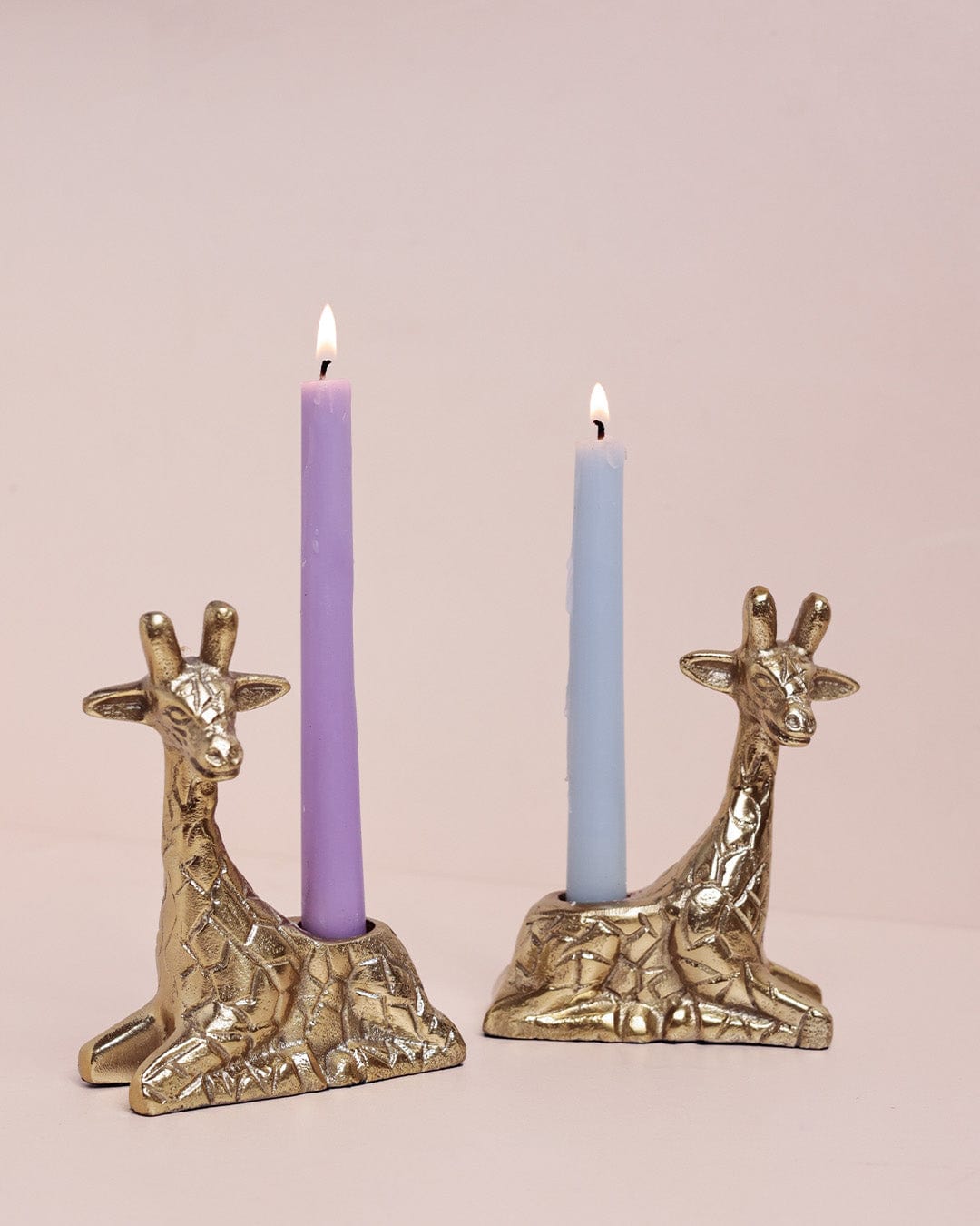 Candle Holder | Brass Giraffe | H 5.5 x D 3 Inches, Set of 2