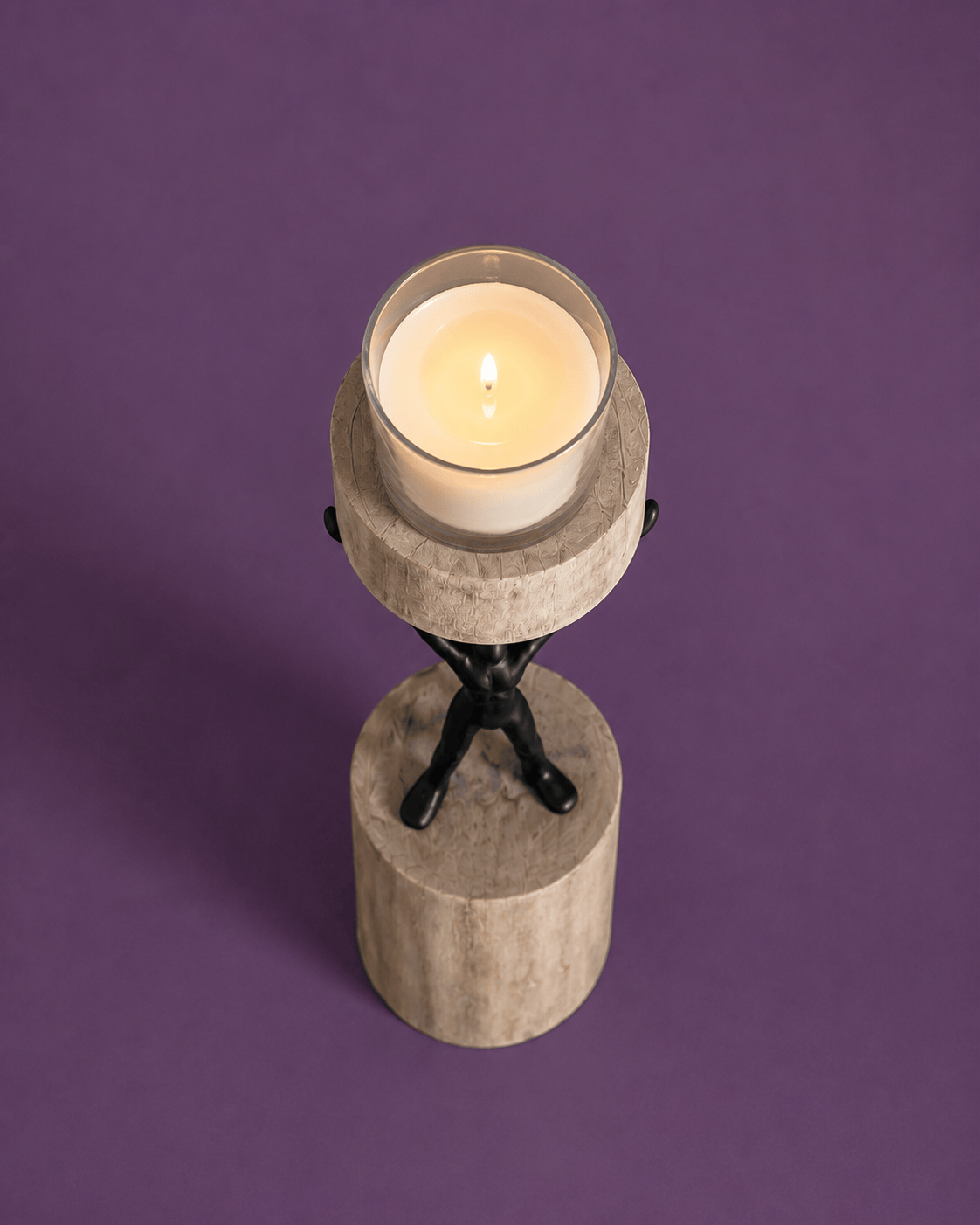 Candle Holder | Mango Wood Pillar | Large, 12x10x5cm